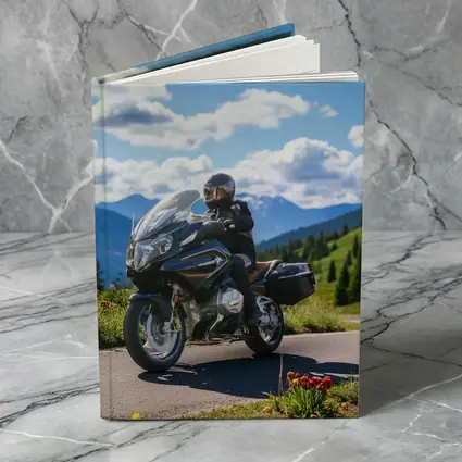 BMW Motorcycle Rider Mountain Road Scenic View