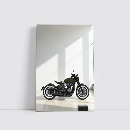 Triumph Bobber Green Motorcycle Minimal Studio