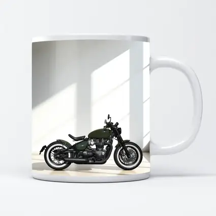 Triumph Bobber Green Motorcycle Minimal Studio