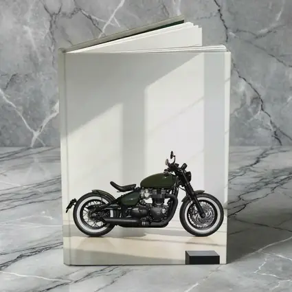 Triumph Bobber Green Motorcycle Minimal Studio