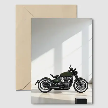Triumph Bobber Green Motorcycle Minimal Studio