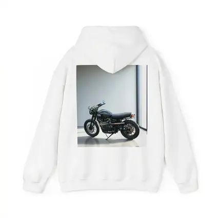 Black Triumph Scrambler Motorcycle Minimal Room