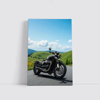 Triumph Bobber Black Motorcycle Green Hills