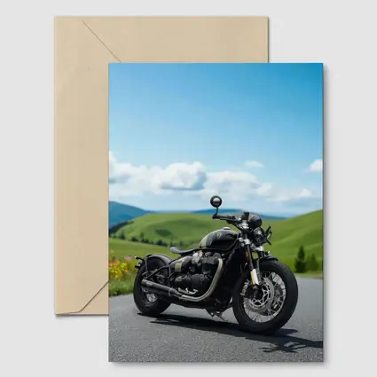 Triumph Bobber Black Motorcycle Green Hills