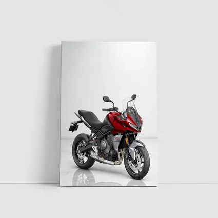 Red Triumph Tiger Sport Motorcycle White Background