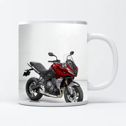 Red Triumph Tiger Sport Motorcycle White Background