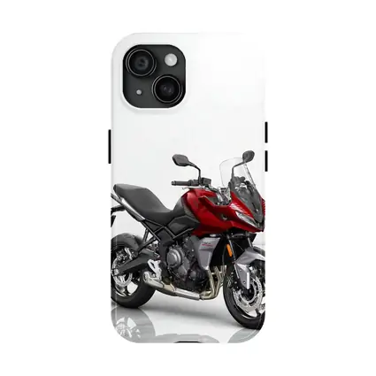 Red Triumph Tiger Sport Motorcycle White Background