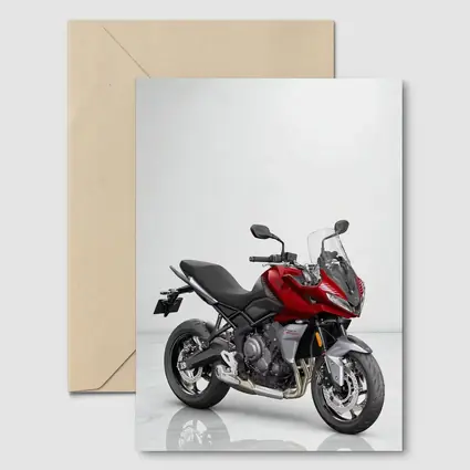 Red Triumph Tiger Sport Motorcycle White Background