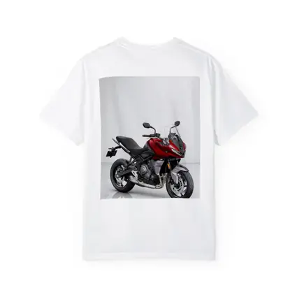 Red Triumph Tiger Sport Motorcycle White Background