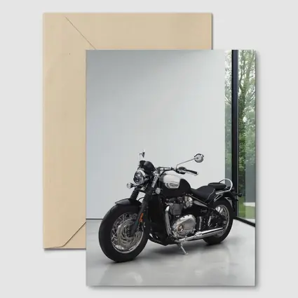 Triumph Bobber Motorcycle Minimalist Studio Setting