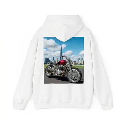 Triumph Motorcycle Red City Skyline Background