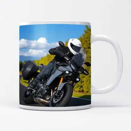 Yamaha Tracer Rider Leaning Into Corner Road