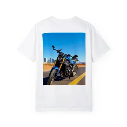 Blue Naked Bike Desert City Skyline
