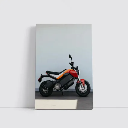 Zero Electric Motorcycle Red Orange Side Profile