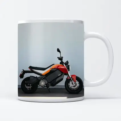 Zero Electric Motorcycle Red Orange Side Profile