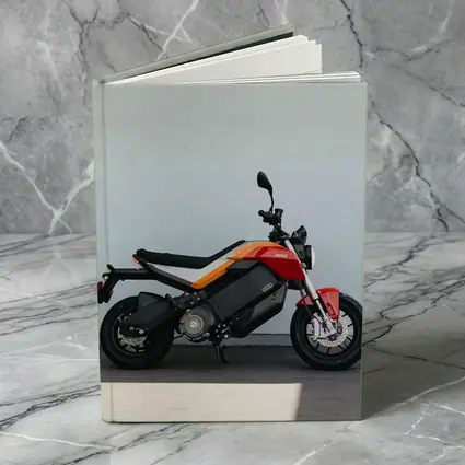 Zero Electric Motorcycle Red Orange Side Profile