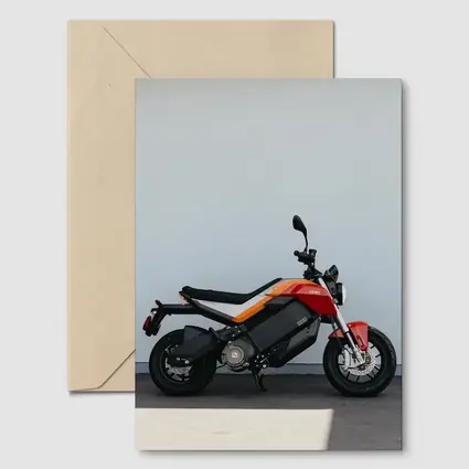Zero Electric Motorcycle Red Orange Side Profile
