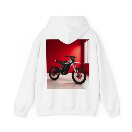 Electric Dirt Bike Against Bold Red Wall