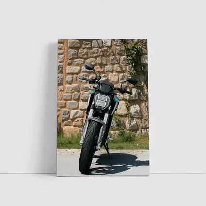 Naked Streetfighter Motorcycle Against Stone Wall
