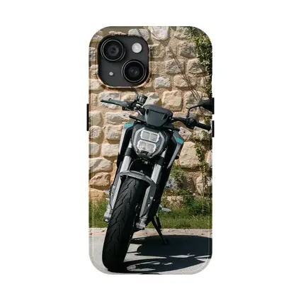 Naked Streetfighter Motorcycle Against Stone Wall