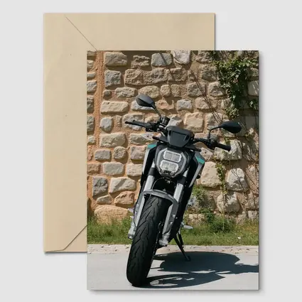 Naked Streetfighter Motorcycle Against Stone Wall