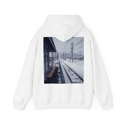 Snowy Japanese Train Station Anime Winter Scene