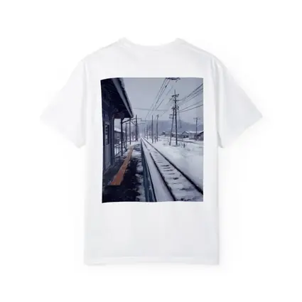 Snowy Japanese Train Station Anime Winter Scene