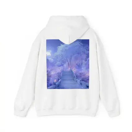 Fantasy Winter Bridge Purple Moonlit Night