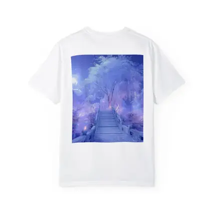 Fantasy Winter Bridge Purple Moonlit Night