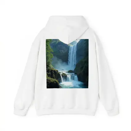 Tall Waterfall Cascading Into Turquoise Pool
