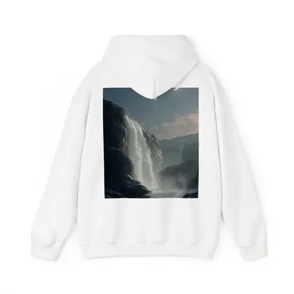 Waterfall Flowing Under Moonlit Night Sky