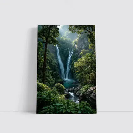 Tropical Waterfall Deep Jungle Forest