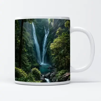 Tropical Waterfall Deep Jungle Forest