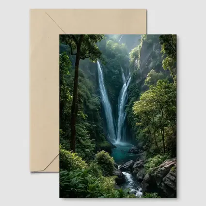 Tropical Waterfall Deep Jungle Forest