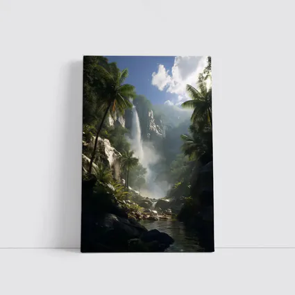 Tropical Waterfall Jungle Mist Rocky River
