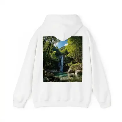 Bamboo Forest Waterfall Green Nature Scene