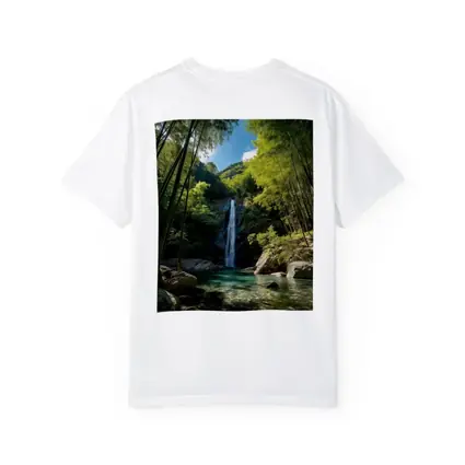 Bamboo Forest Waterfall Green Nature Scene