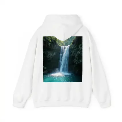 Tropical Waterfall Flowing Into Turquoise Pool