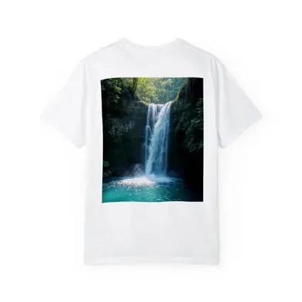 Tropical Waterfall Flowing Into Turquoise Pool