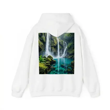 Tropical Waterfall Flowing Into Turquoise Pool