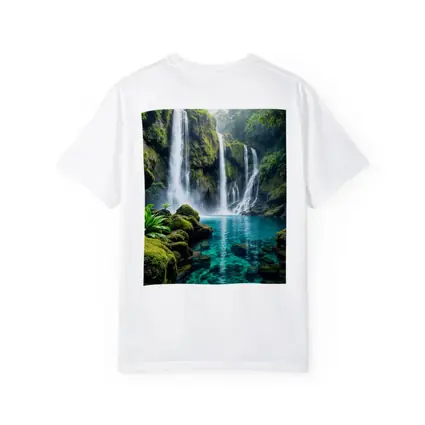 Tropical Waterfall Flowing Into Turquoise Pool