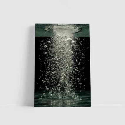 Underwater Air Bubbles Rising Dark Background