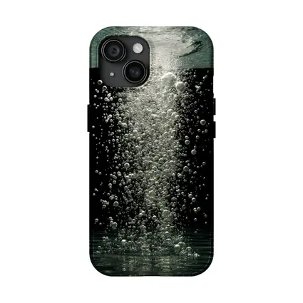 Underwater Air Bubbles Rising Dark Background