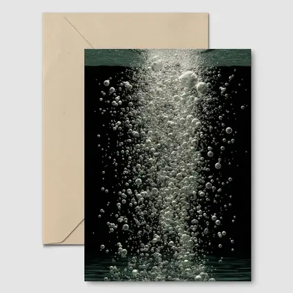 Underwater Air Bubbles Rising Dark Background