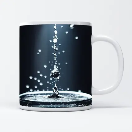 Water Drops Falling Into Glass Dark Background