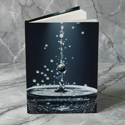 Water Drops Falling Into Glass Dark Background