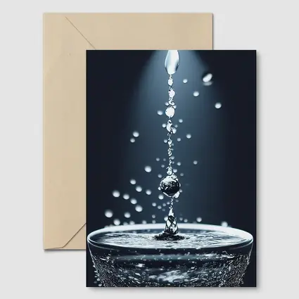 Water Drops Falling Into Glass Dark Background