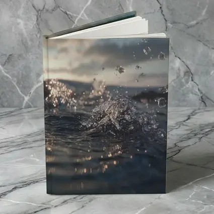 Ocean Wave Splash Dramatic Cloudy Sky