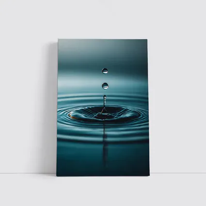 Water Drop Ripple Teal Blue Surface