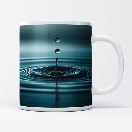 Water Drop Ripple Teal Blue Surface